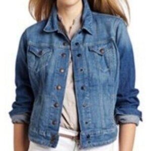 Lucky Brand Woman's Sz L Sabrina Cropped Denim Jean Jacket  American Classic